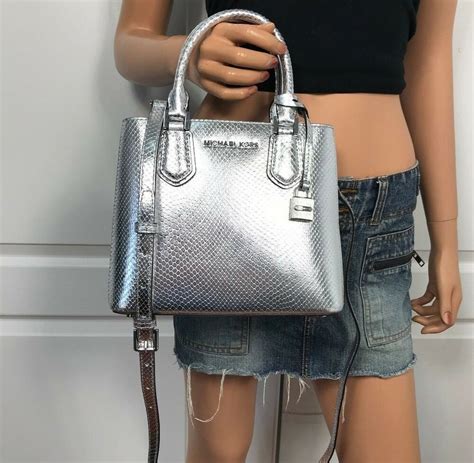 michael kors silver bag price|Michael Kors medium black silver.